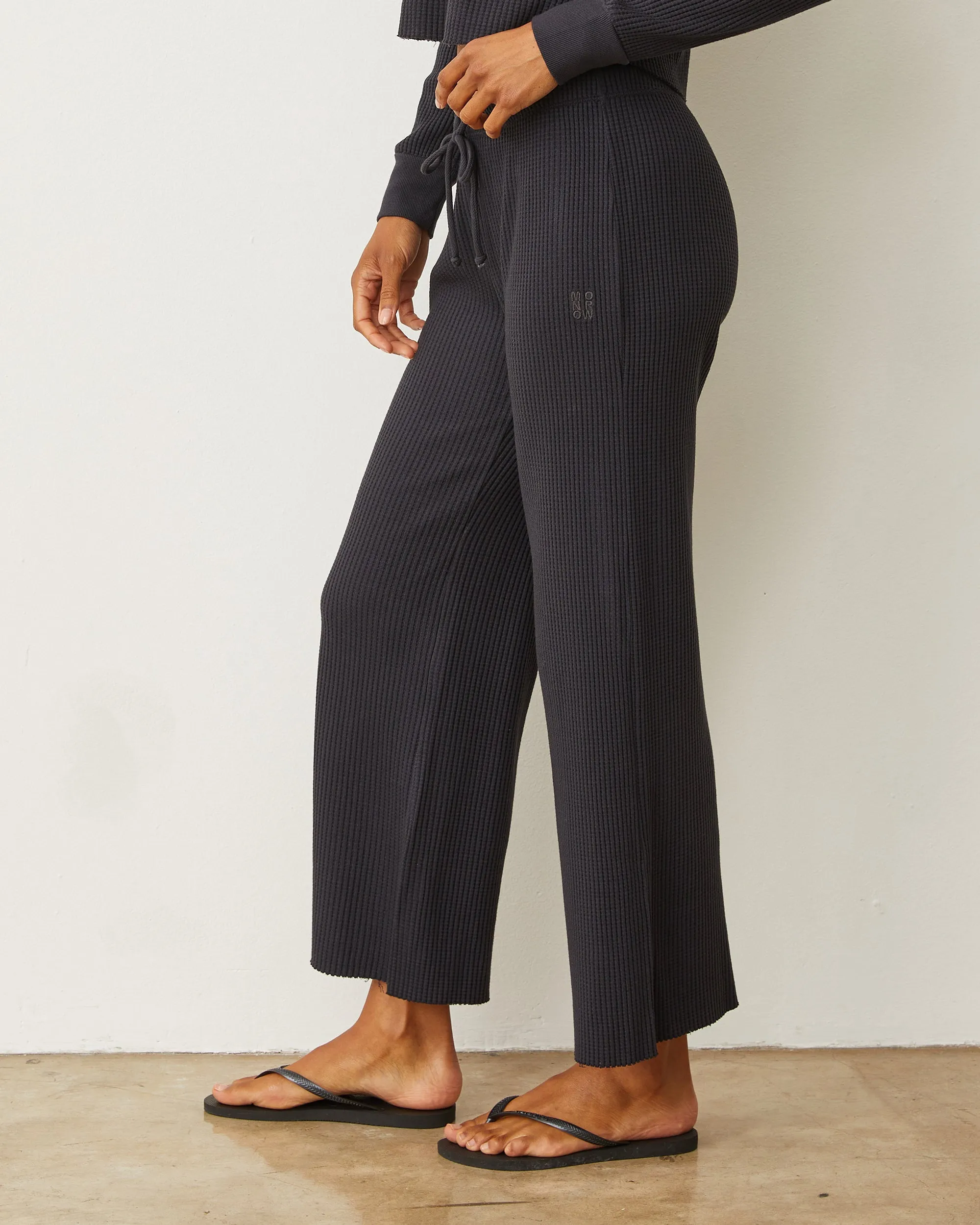Waffle Crop Lounge Pant sold by Monrow product image thumbnail 4