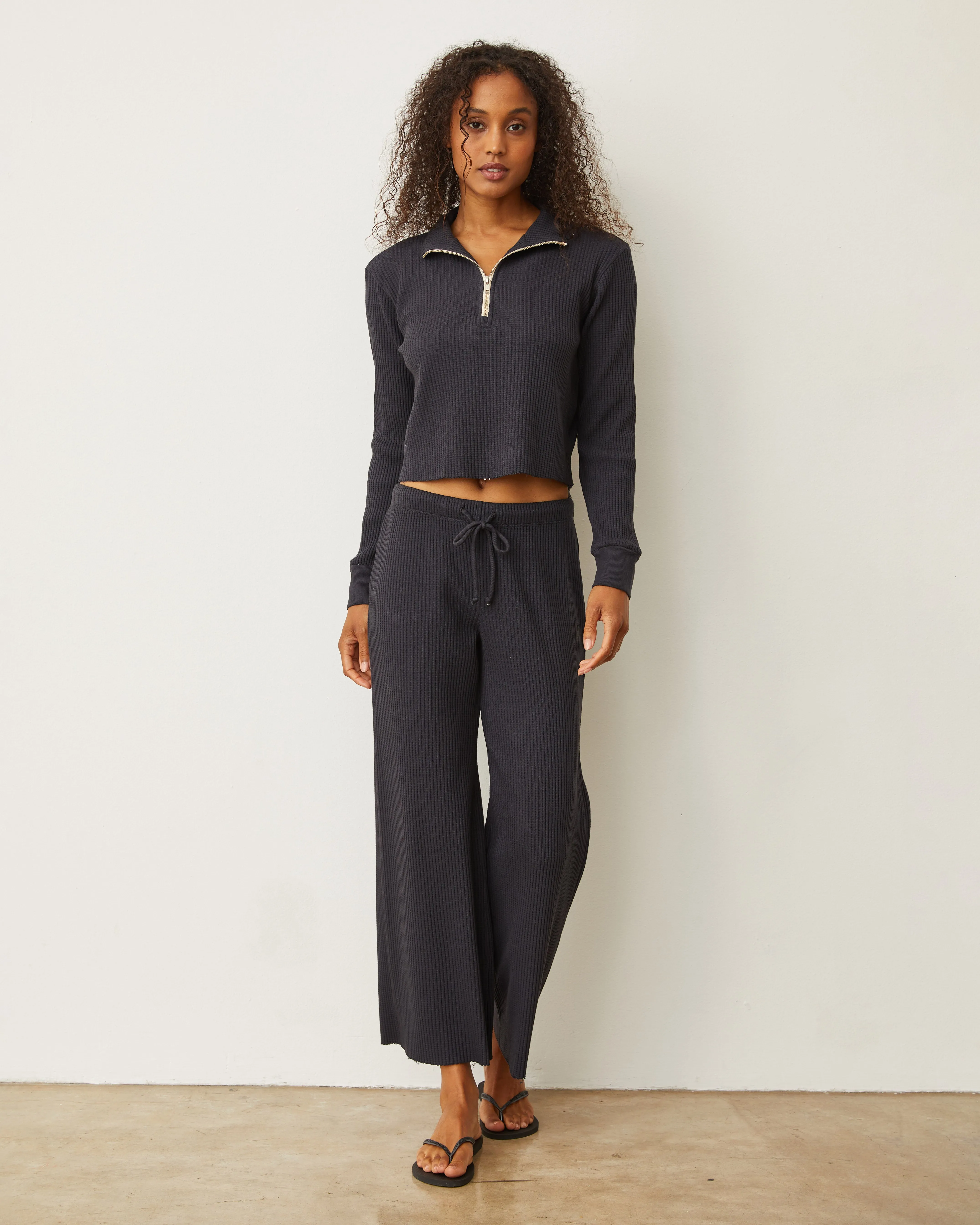 Waffle Crop Lounge Pant sold by Monrow product image thumbnail 2