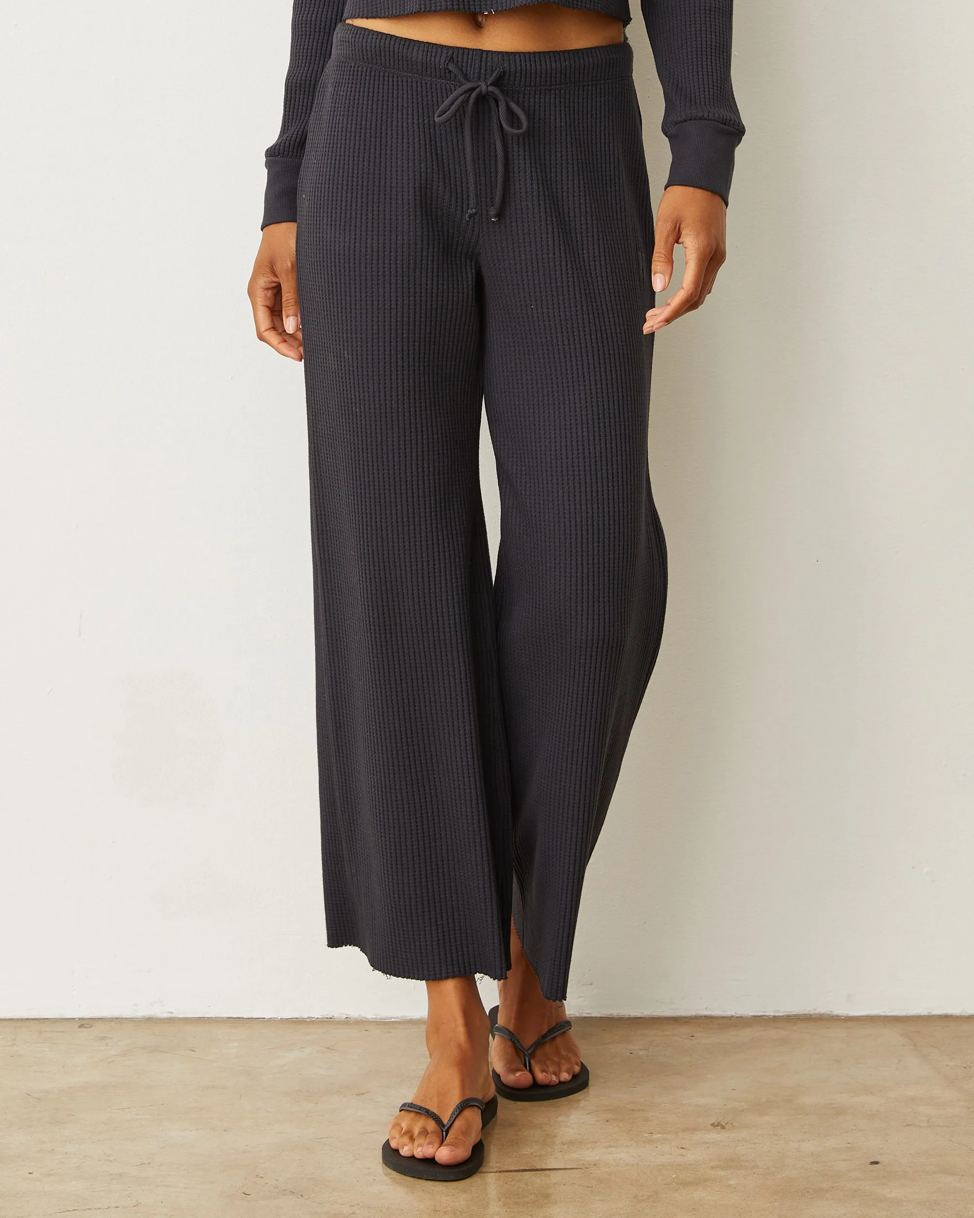 Waffle Crop Lounge Pant sold by Monrow product image thumbnail 3