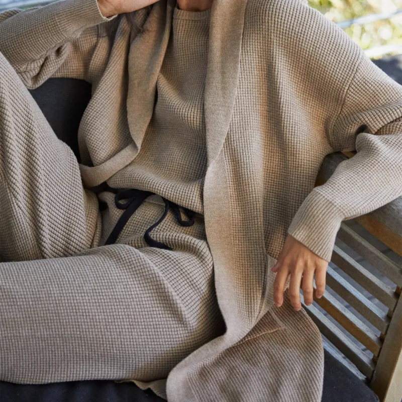 Soft Knit Waffle Long Cardigan sold by Monrow