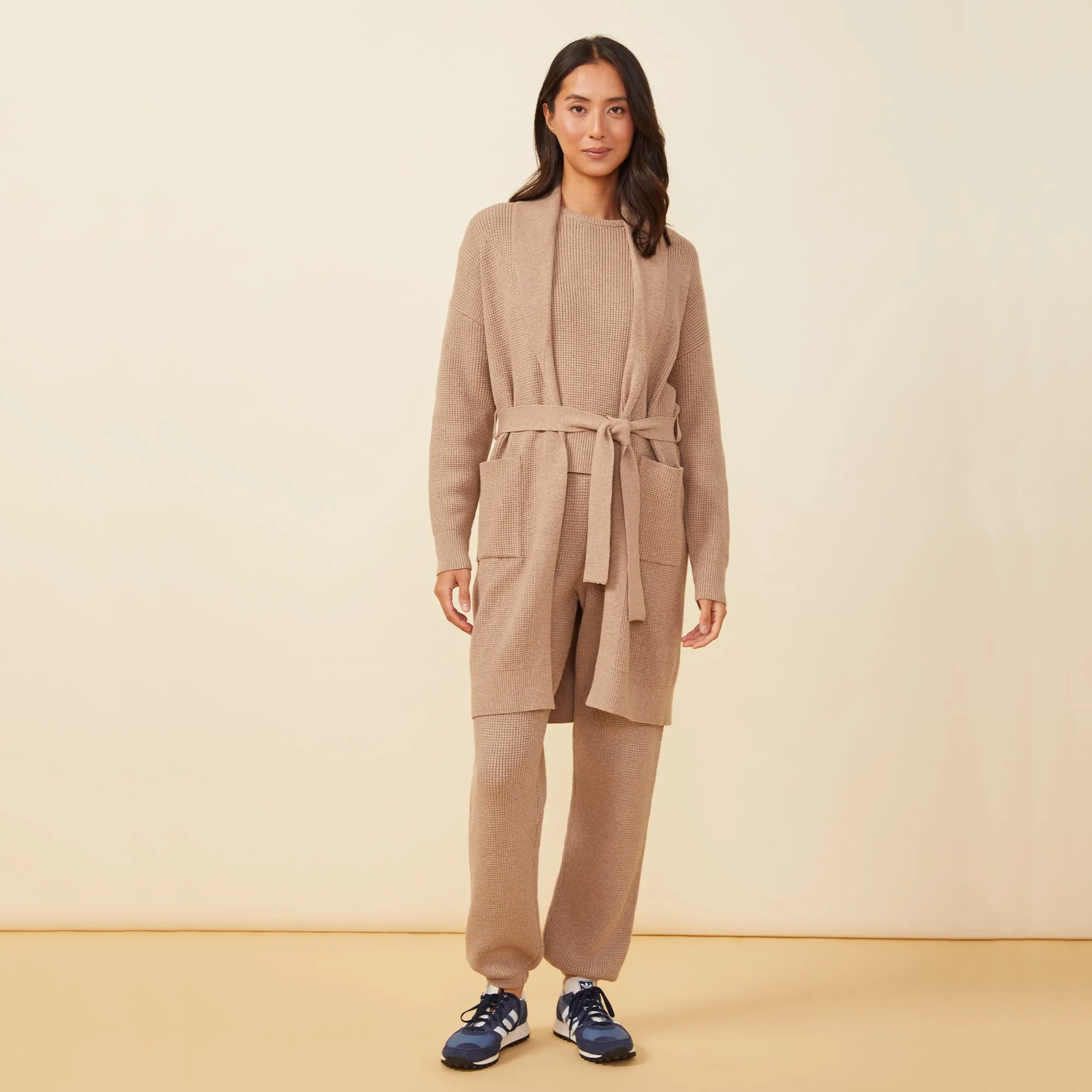 Soft Knit Waffle Long Cardigan sold by Monrow product image thumbnail 3