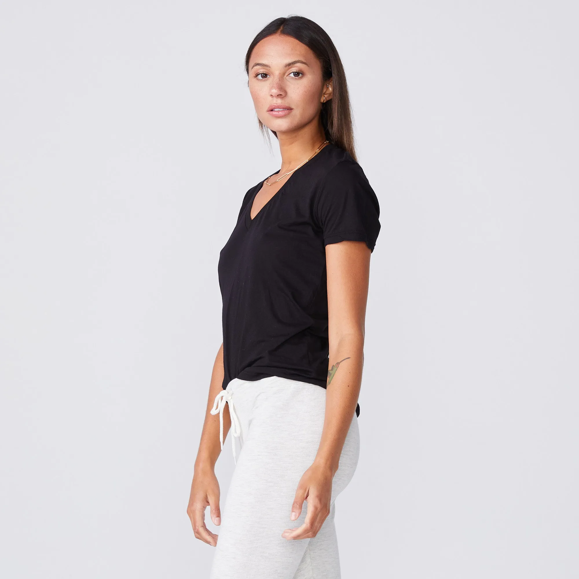 Tissue Fitted V Neck Tee sold by Monrow product image thumbnail 3