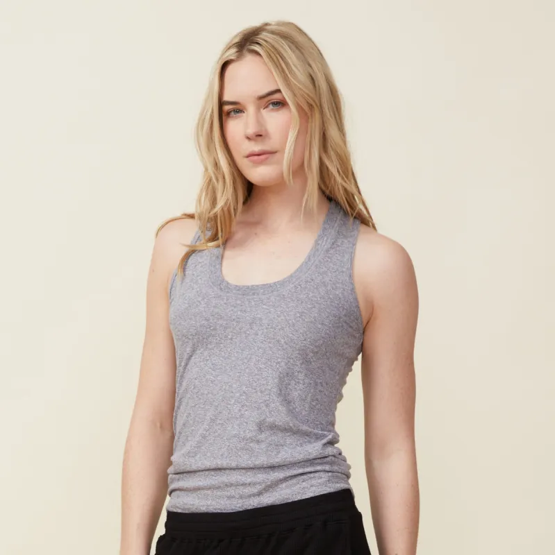 Textured Tri-Blend Narrow Tank sold by Monrow