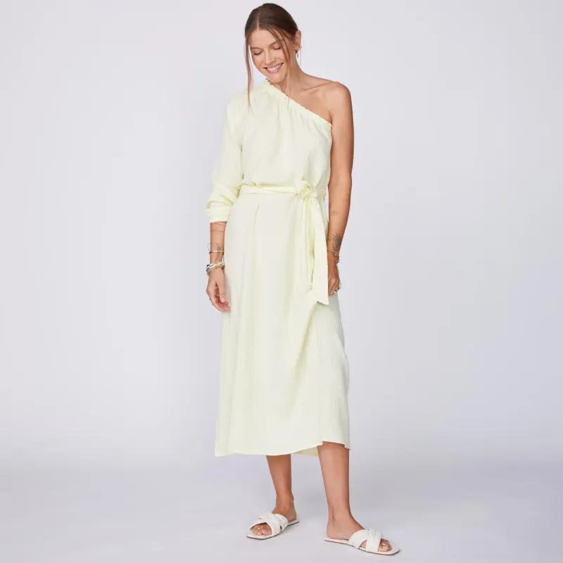 Gauze One Shoulder Dress sold by Monrow