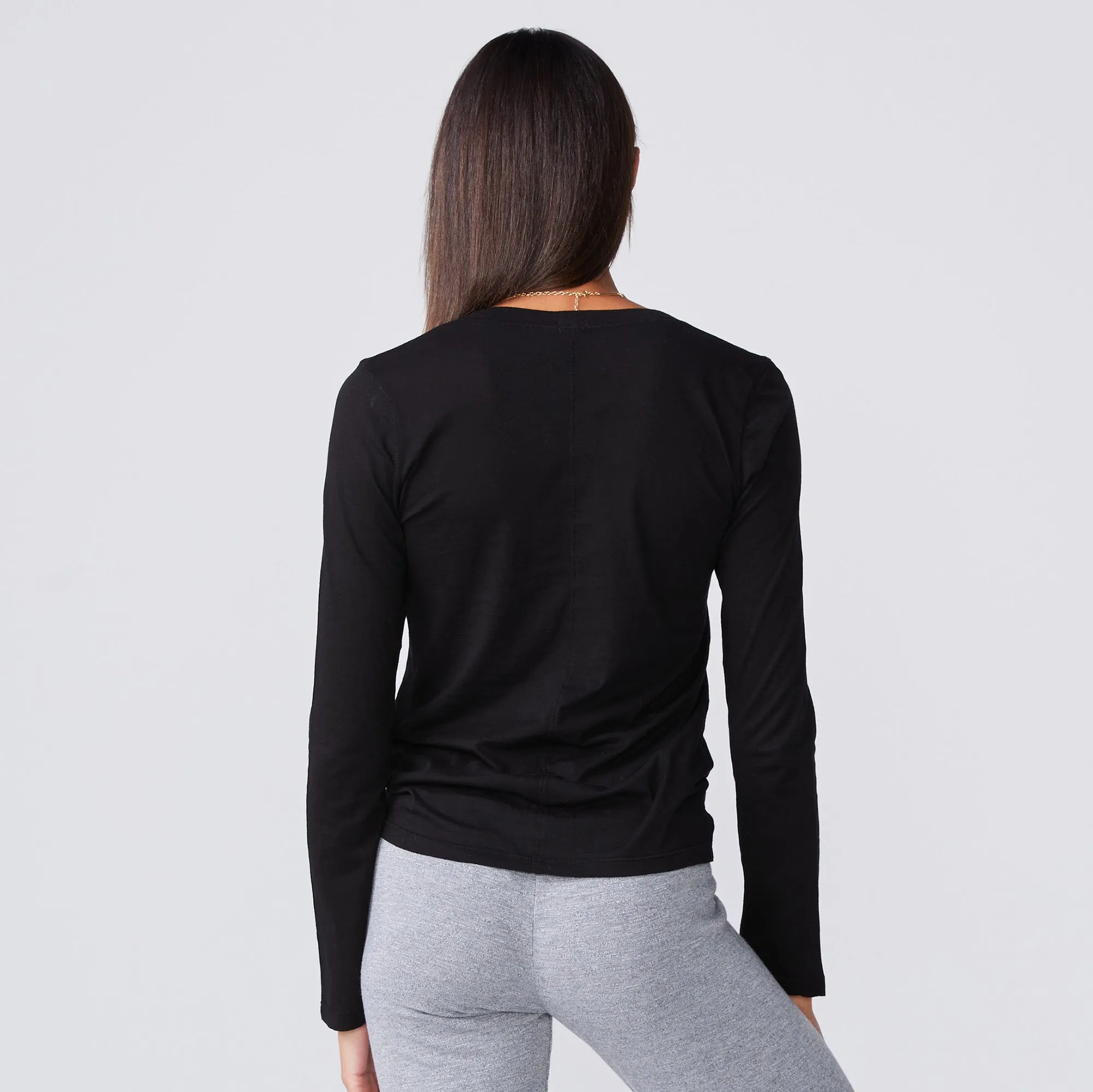 Super Fine Jersey Fitted Long Sleeve Crew sold by Monrow product image thumbnail 4