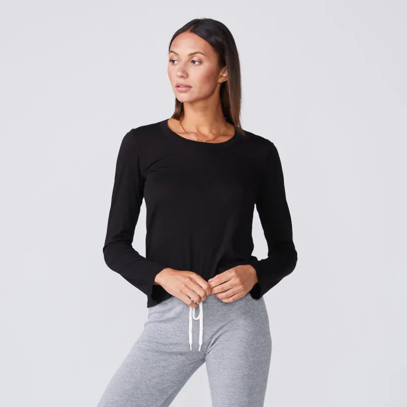 Super Fine Jersey Fitted Long Sleeve Crew sold by Monrow