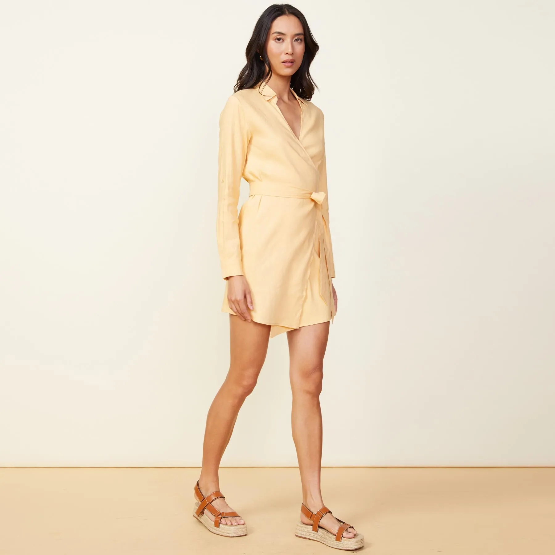 Linen Mini Dress sold by Monrow product image thumbnail 3