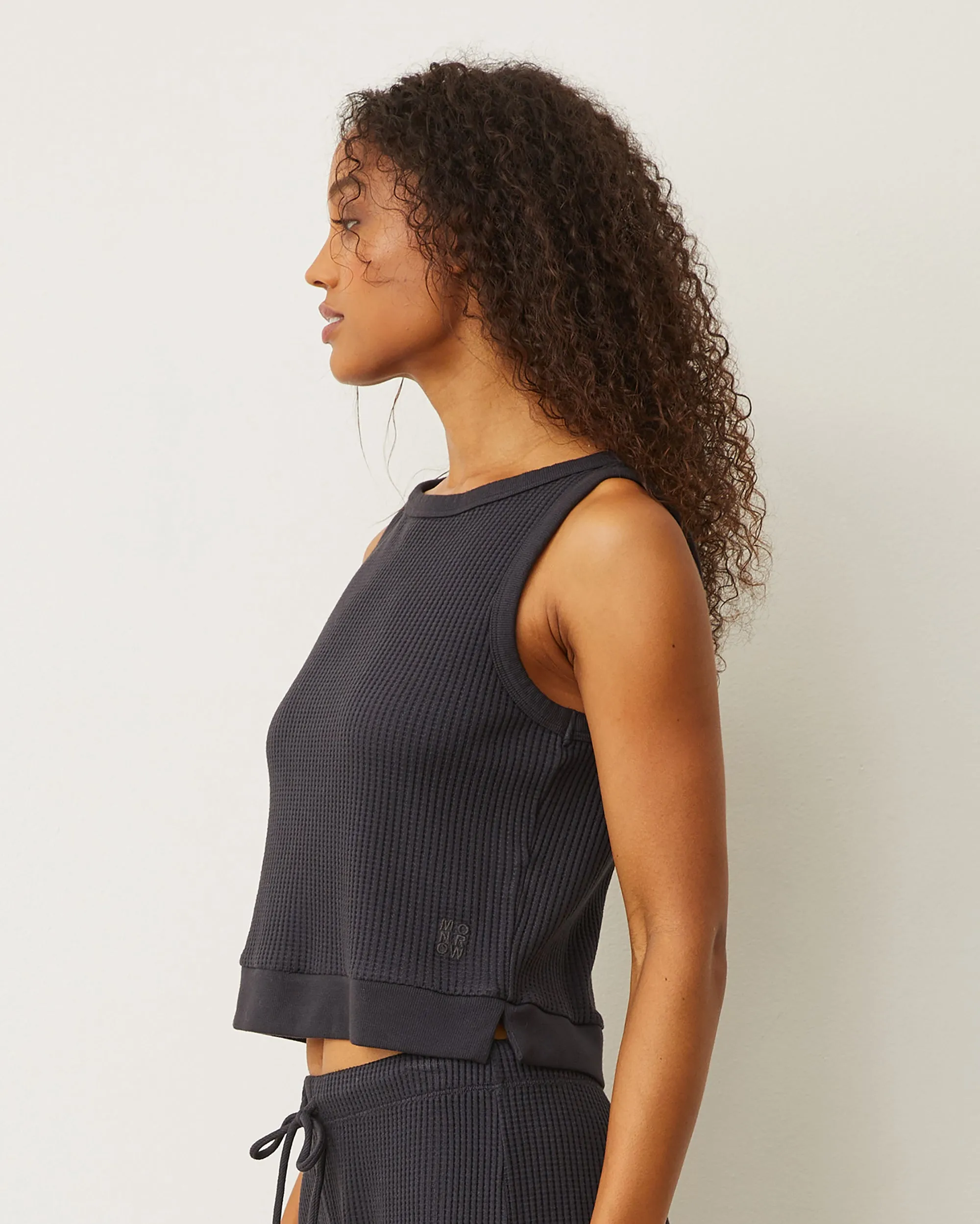 Waffle Boxy Tank sold by Monrow product image thumbnail 4