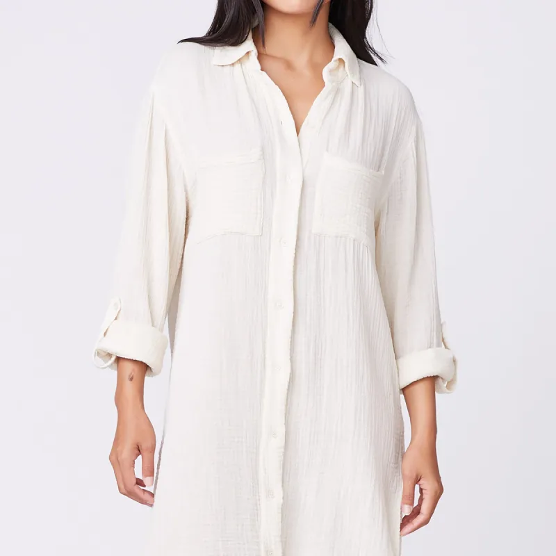 Gauze Shirt Dress sold by Monrow