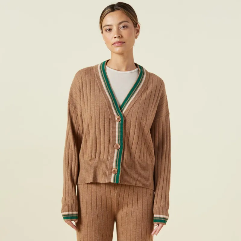 Wool Cashmere Varsity Cardigan sold by Monrow