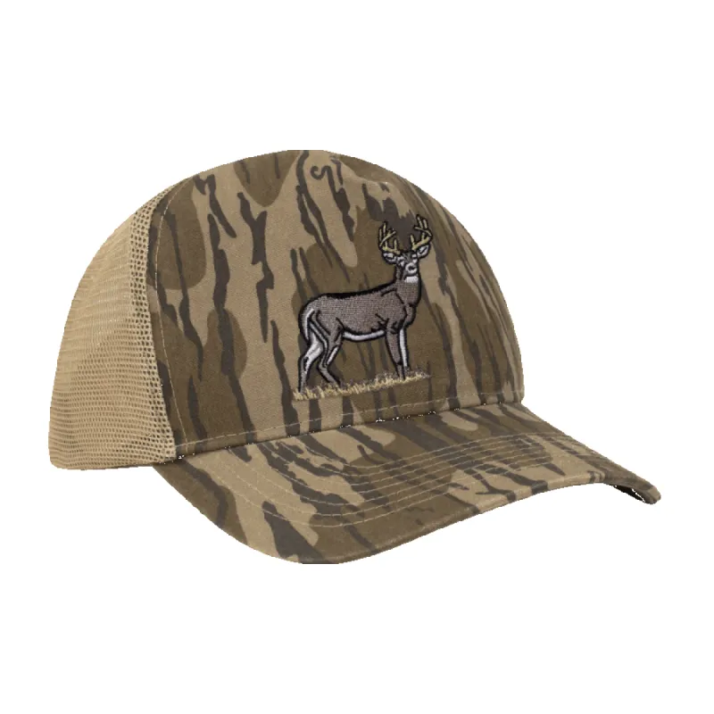 Wright Broadside Buck 6-Panel Trucker  Hat sold by Mossy Oak