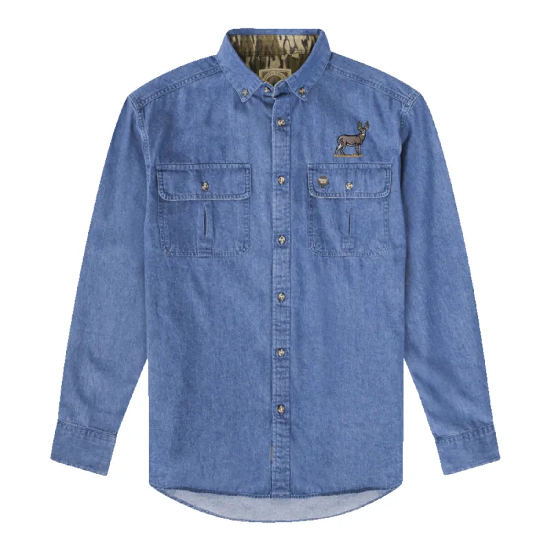 Wright Broadside Buck Shirt | Denim sold by Mossy Oak