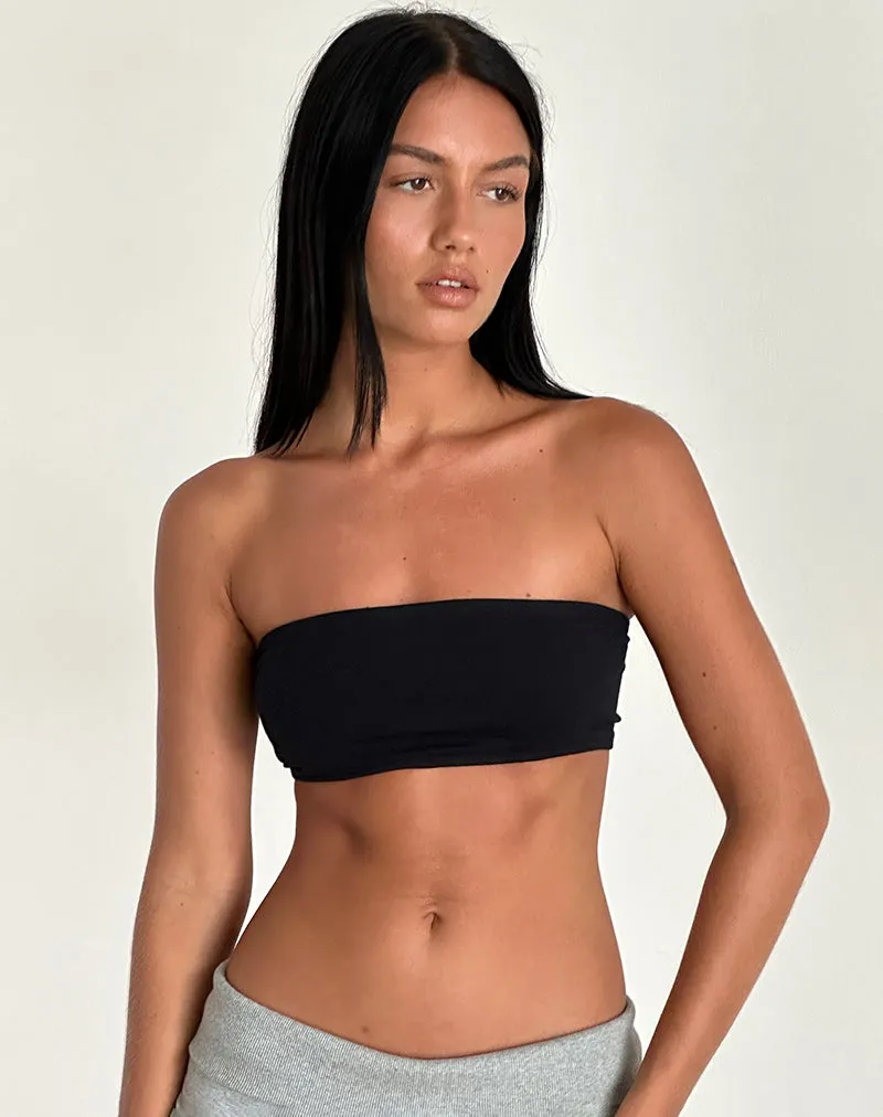 Nabel Micro Tube Top in Black sold by Motel Rocks