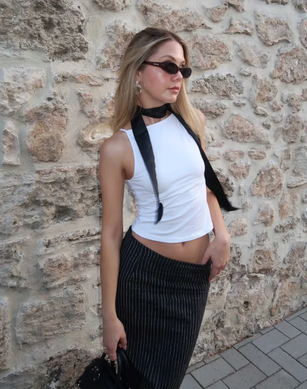 MOTEL X JACQUIE Dudley Vest in White sold by Motel Rocks