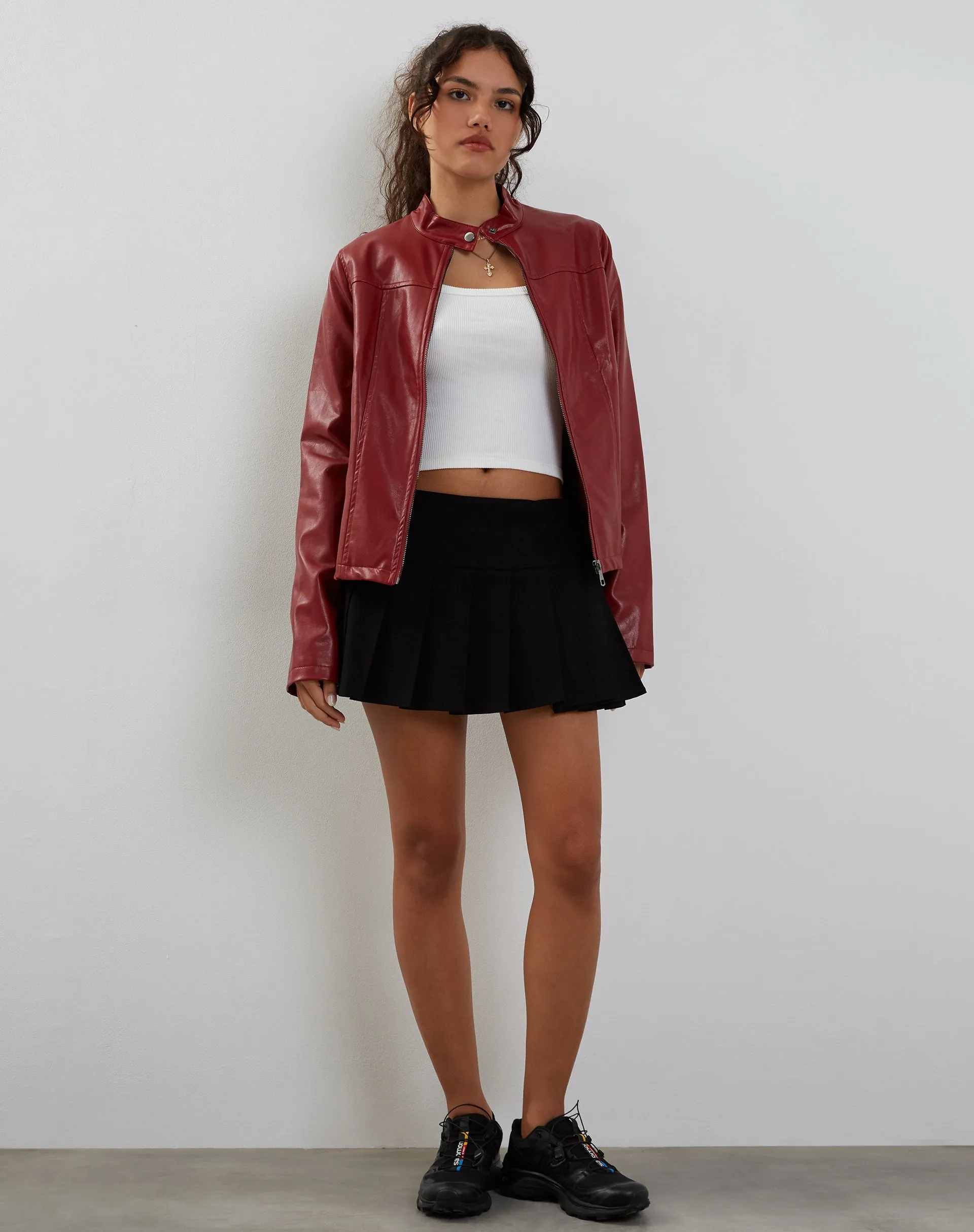Olivia Jacket in PU Blood Red sold by Motel Rocks product image thumbnail 3