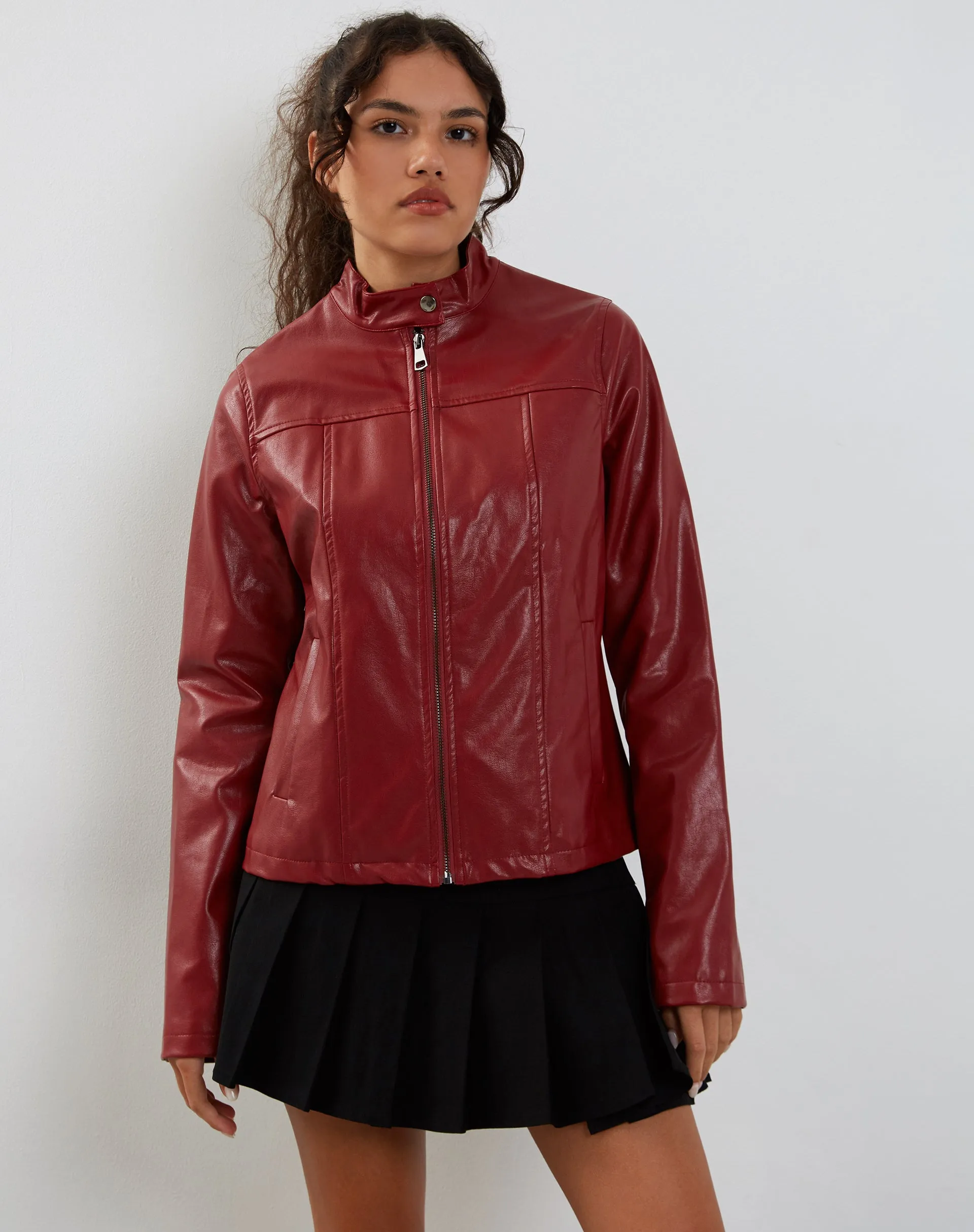 Olivia Jacket in PU Blood Red sold by Motel Rocks product image thumbnail 4