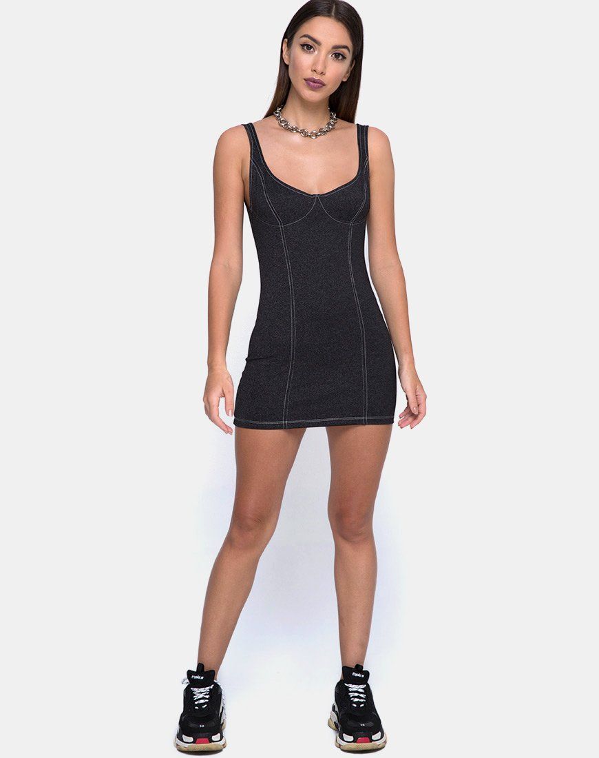 Spara Dress in Denim Black sold by Motel Rocks product image thumbnail 3