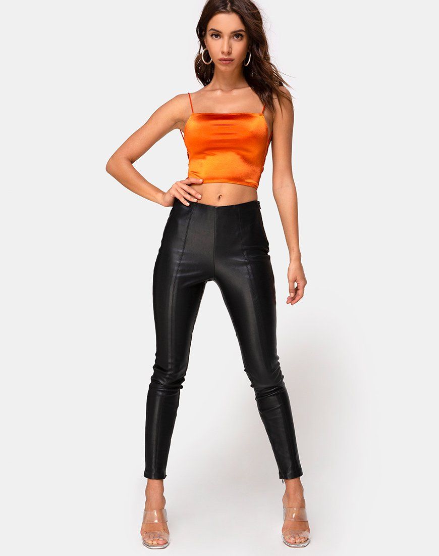 Ozka Crop Top in Satin Salt Caramel sold by Motel Rocks product image thumbnail 3