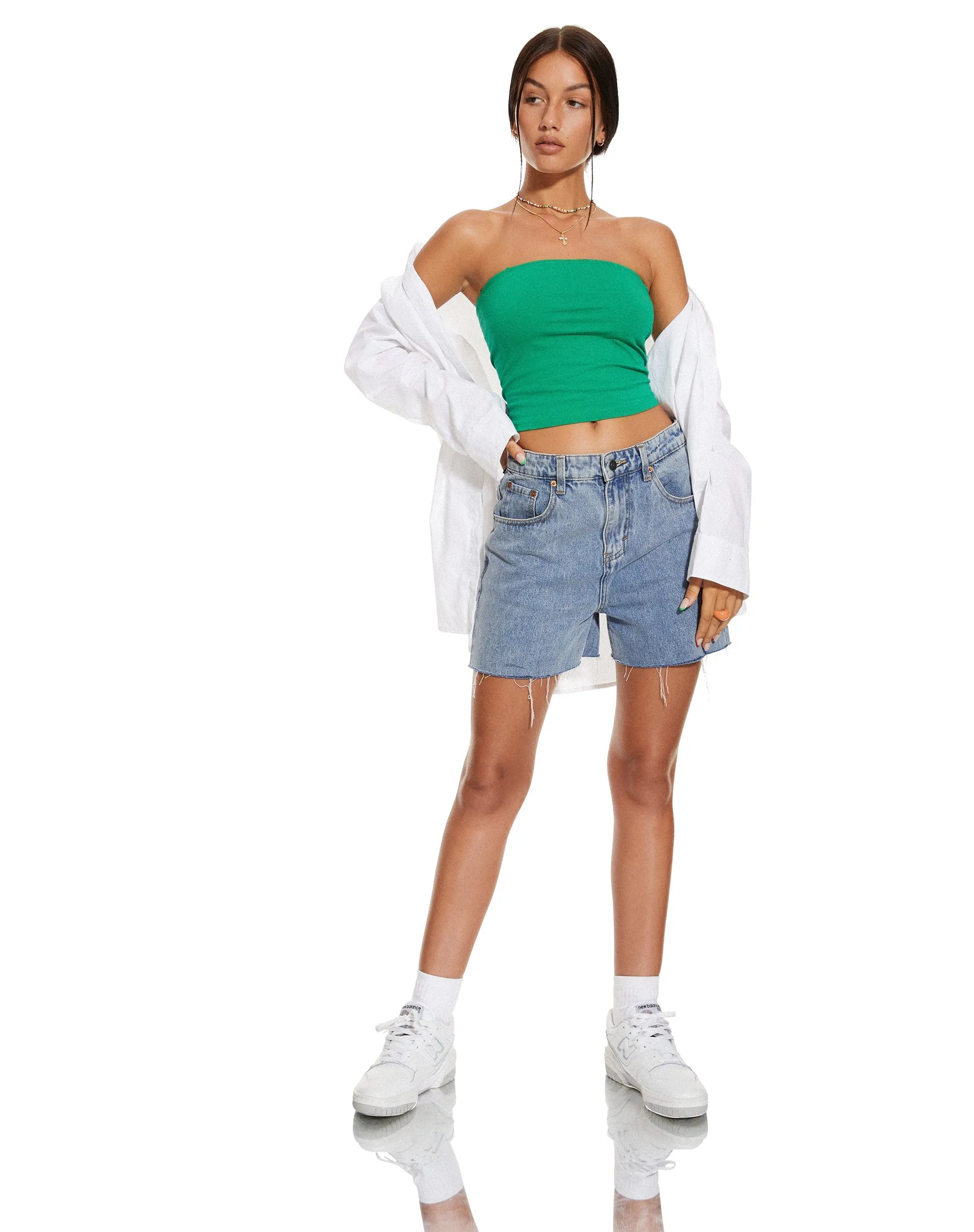 MOTEL X BARBARA Shae Bandeau Top in Bush Green sold by Motel Rocks product image thumbnail 2