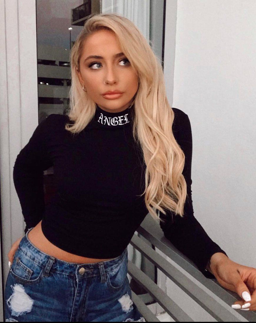 Lara Crop in Black with Angel Embro sold by Motel Rocks product image thumbnail 3