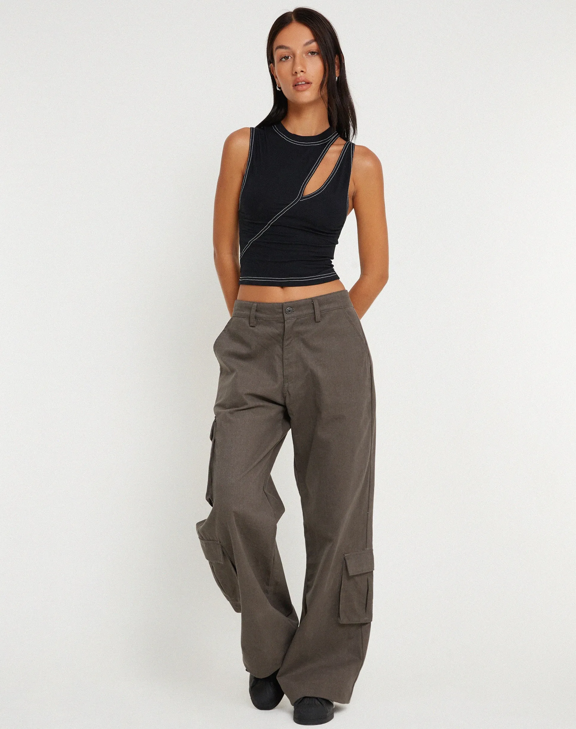 Min Cutout Crop Top in Black sold by Motel Rocks product image thumbnail 4