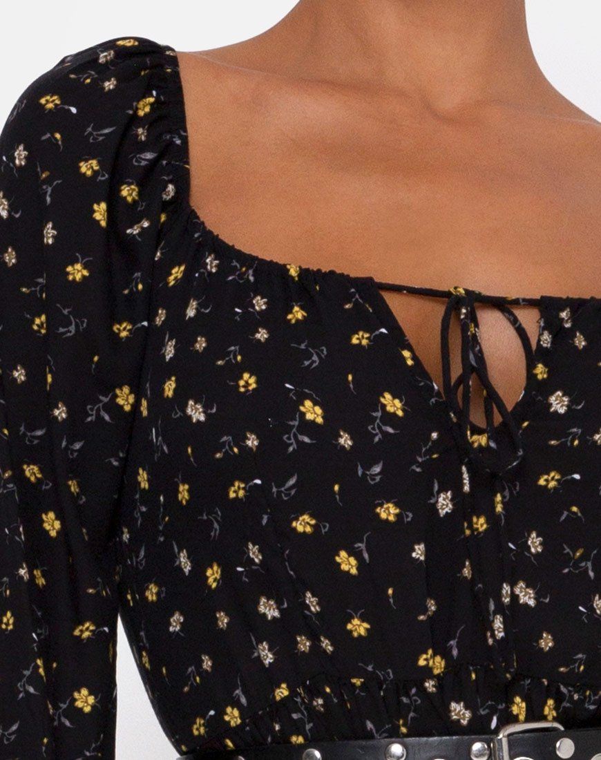 Senora Dress in Pretty Petal Black sold by Motel Rocks product image thumbnail 5