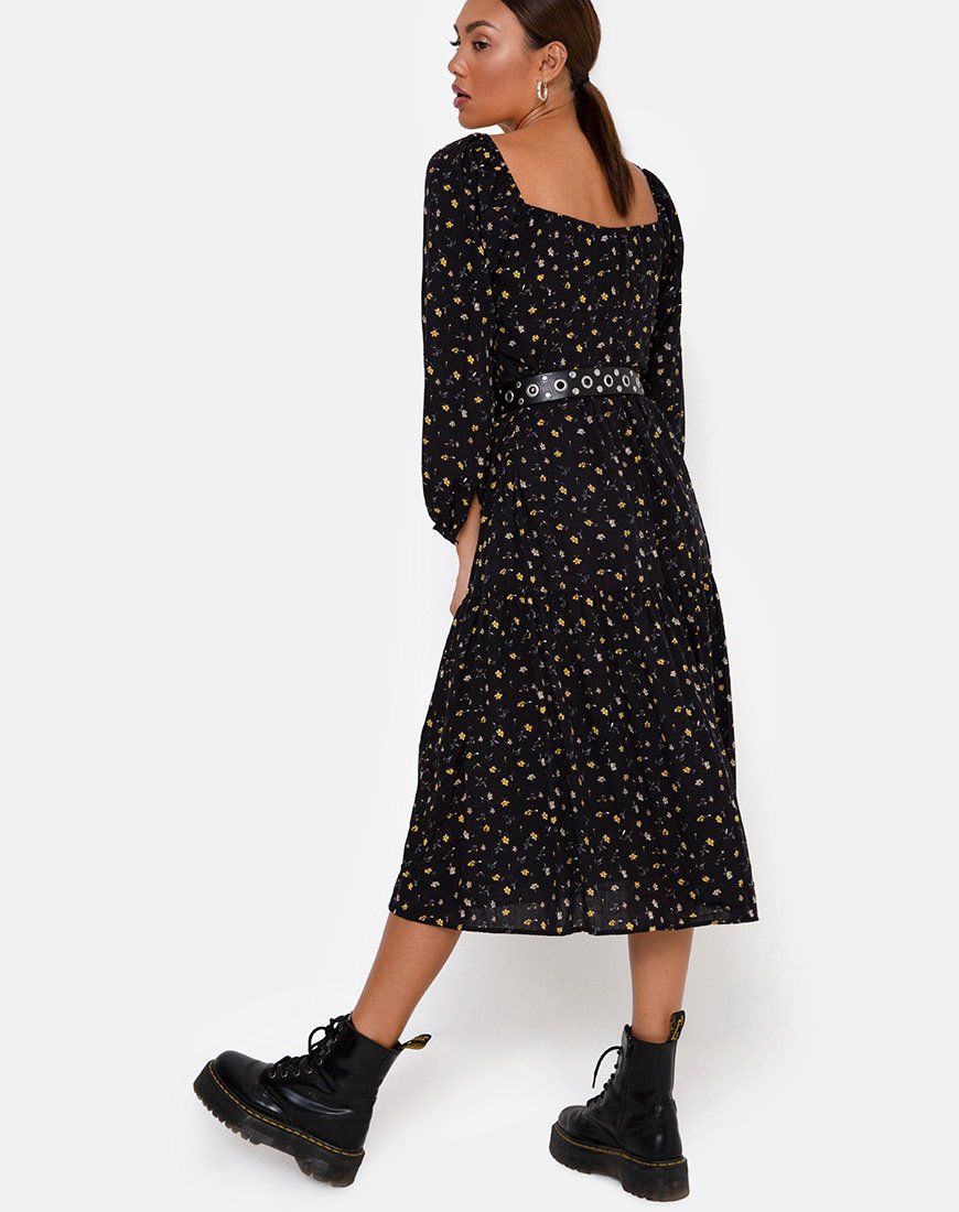 Senora Dress in Pretty Petal Black sold by Motel Rocks product image thumbnail 2