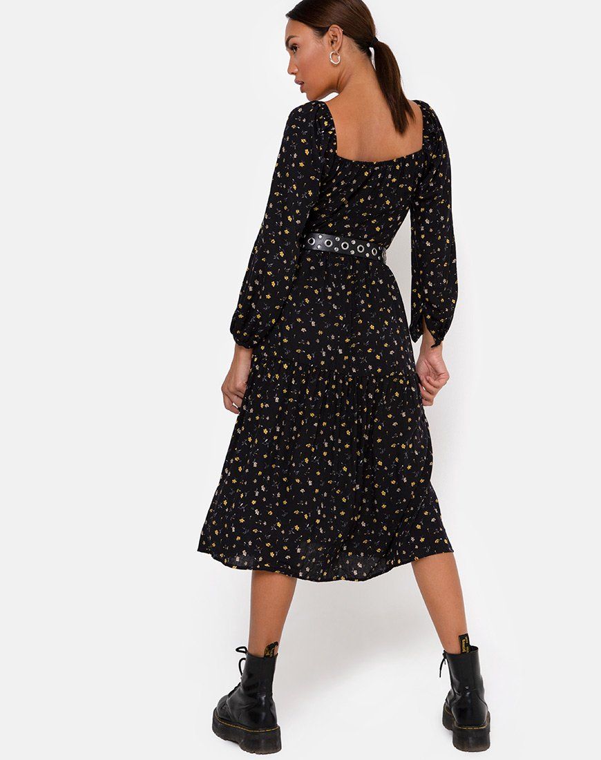Senora Dress in Pretty Petal Black sold by Motel Rocks product image thumbnail 4