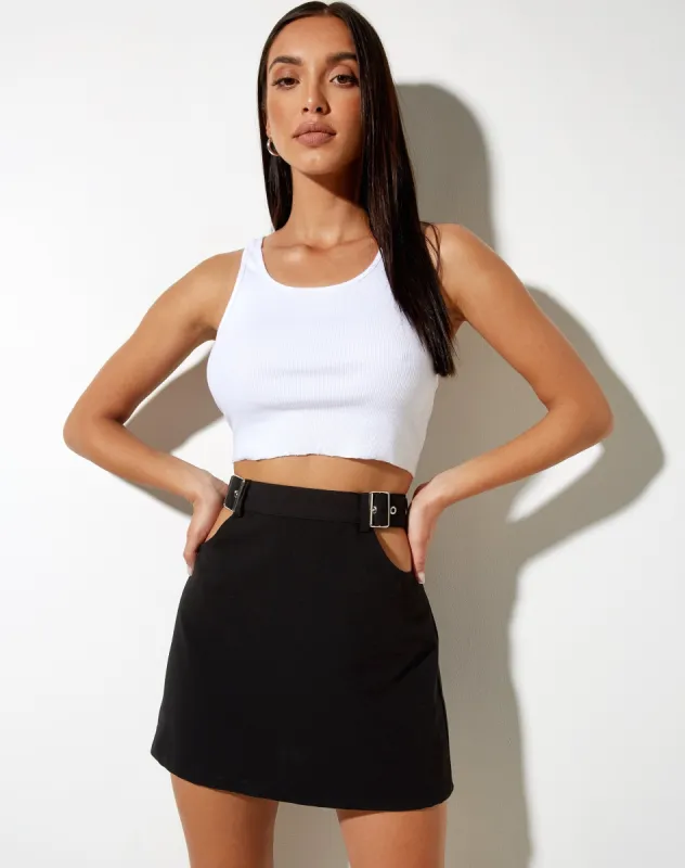 Elmo Mini Skirt in Black sold by Motel Rocks