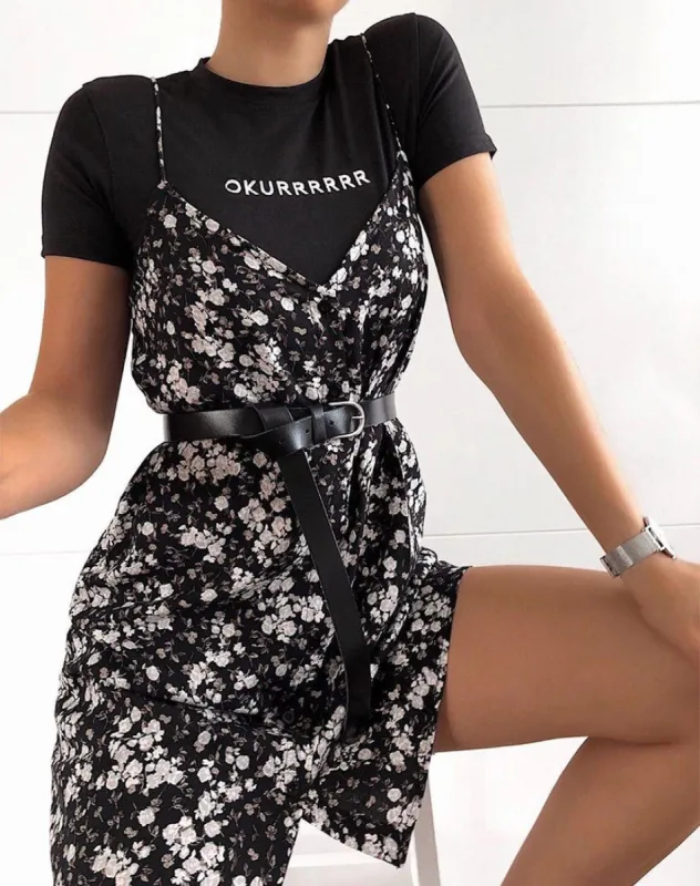 Sanna Slip Dress in Dark Wild Flower sold by Motel Rocks