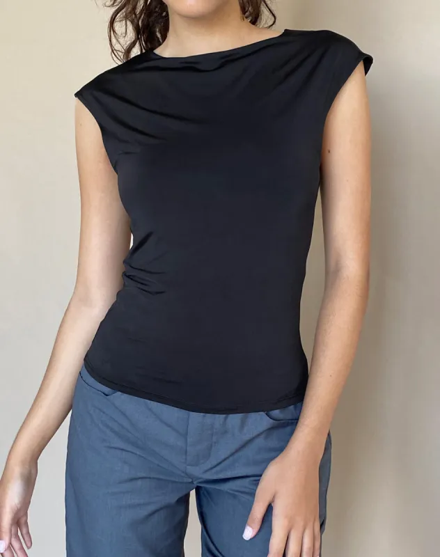 Nova Top in Slinky Black sold by Motel Rocks