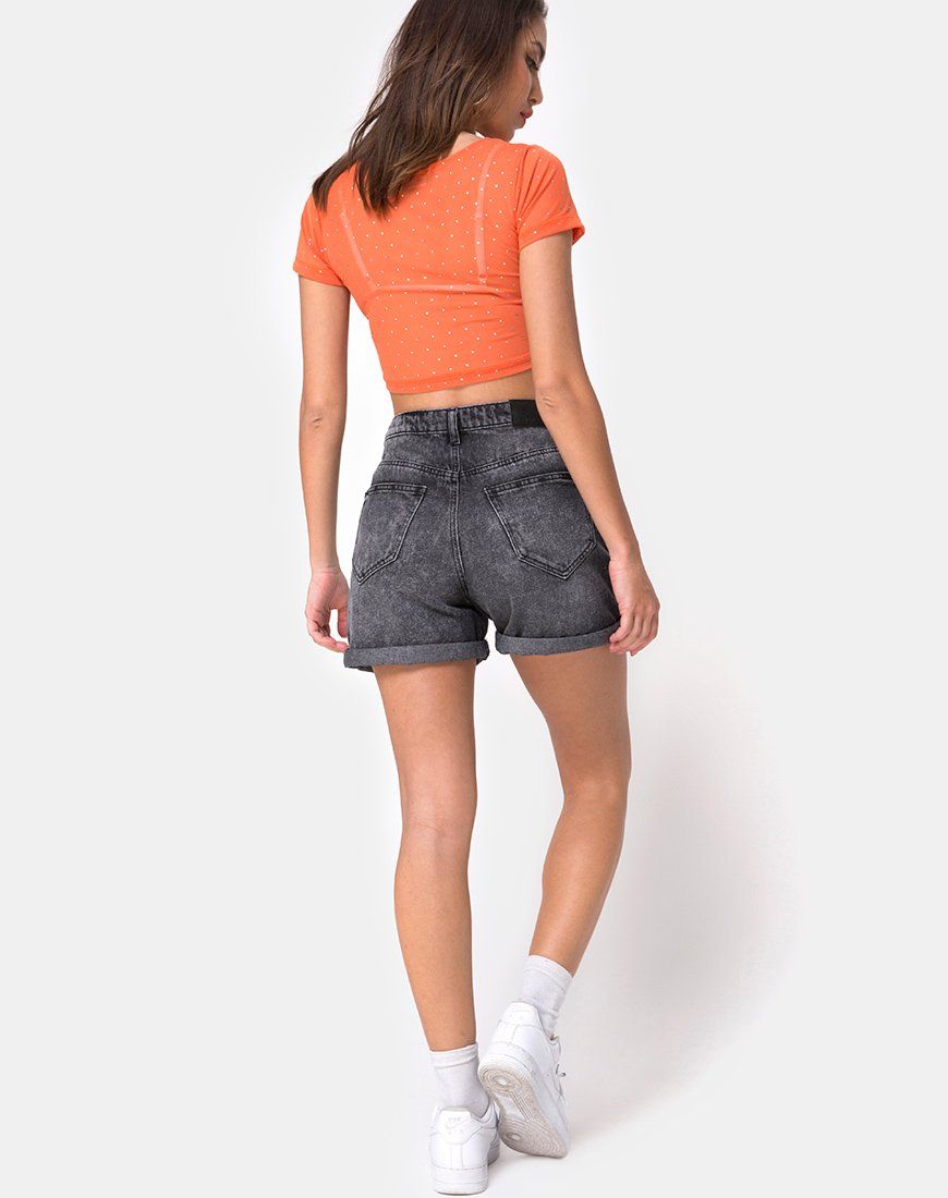 Tindy Crop Top in Crystal Net Orange sold by Motel Rocks product image thumbnail 4