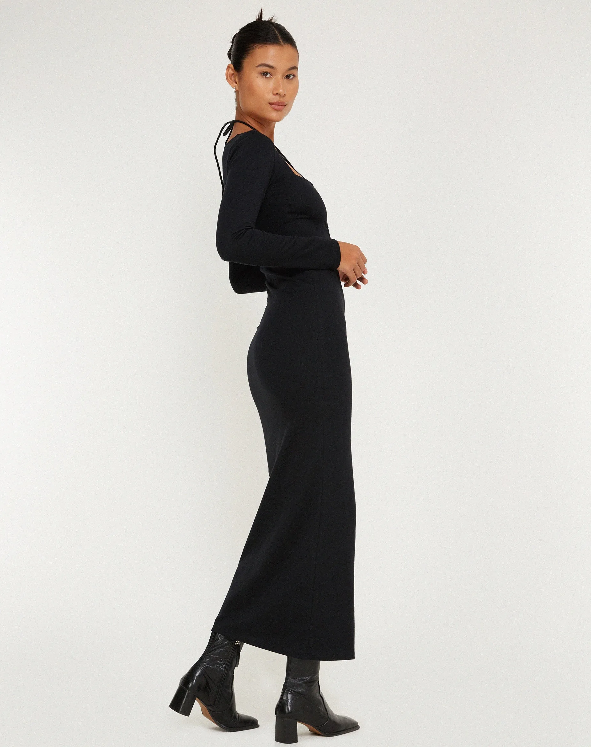 Delani Long Sleeve Midi Dress in Black sold by Motel Rocks product image thumbnail 2