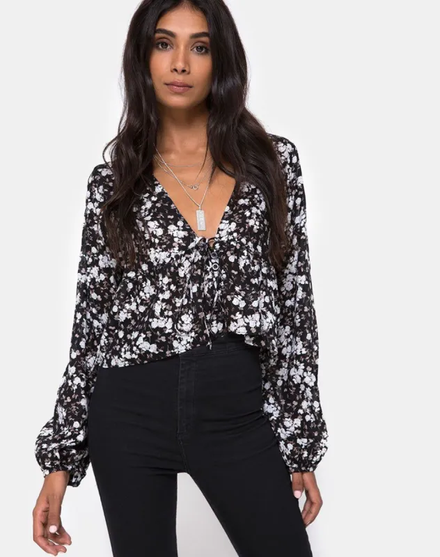 Mousye Top in Dark Wild Flower made by Motel Rocks