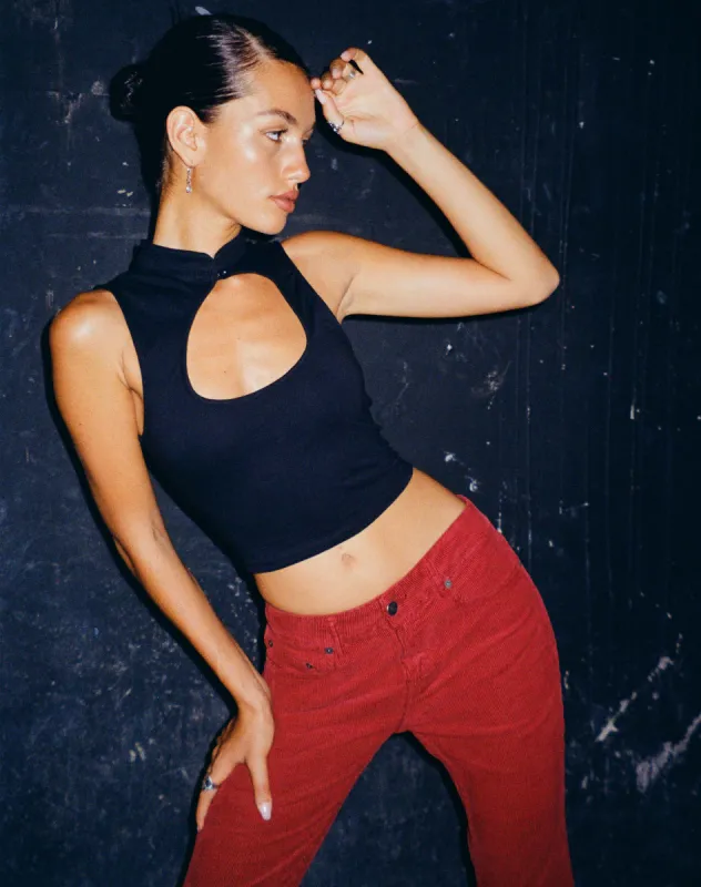 Annesley Crop Top in Black sold by Motel Rocks