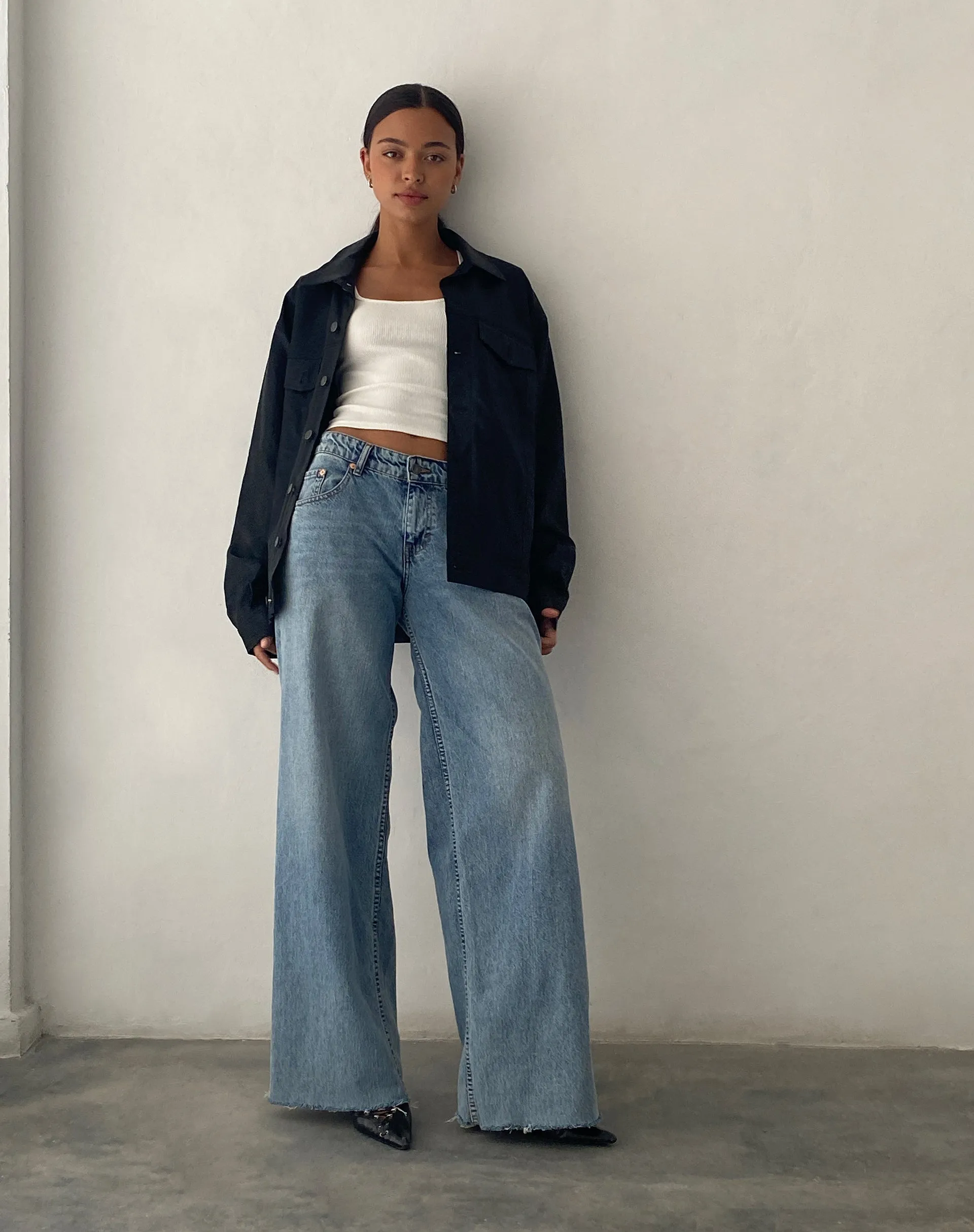 Colleen Oversized Jacket in PU Black sold by Motel Rocks product image thumbnail 2