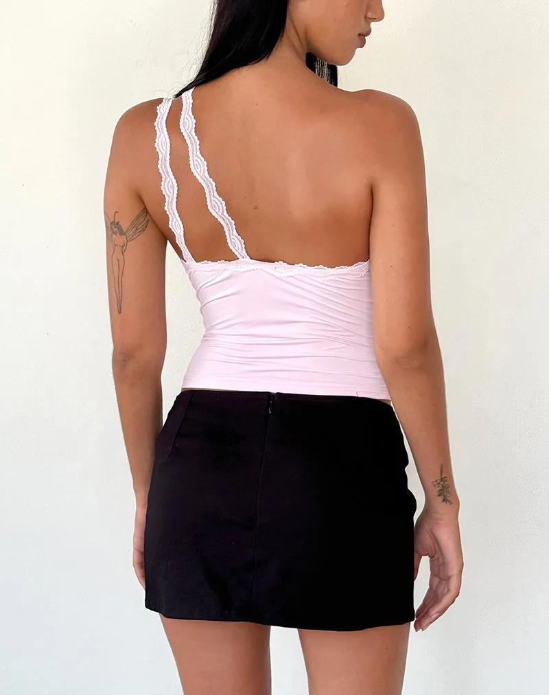 Carolina One Shoulder Top in Pink sold by Motel Rocks product image thumbnail 2
