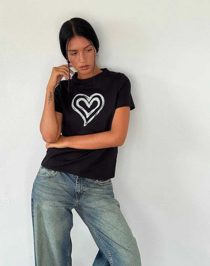 Saki Tee in Black with Love Tie Dye sold by Motel Rocks product image thumbnail 5