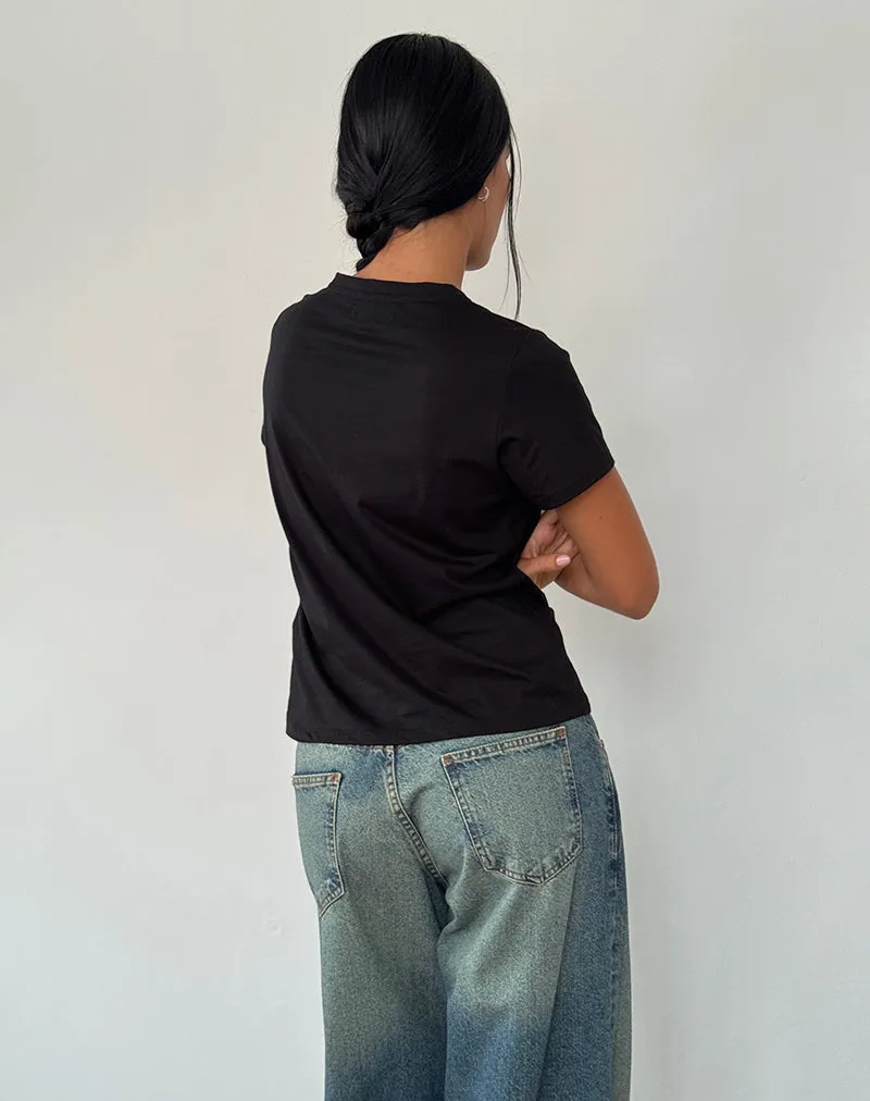 Saki Tee in Black with Love Tie Dye sold by Motel Rocks product image thumbnail 4