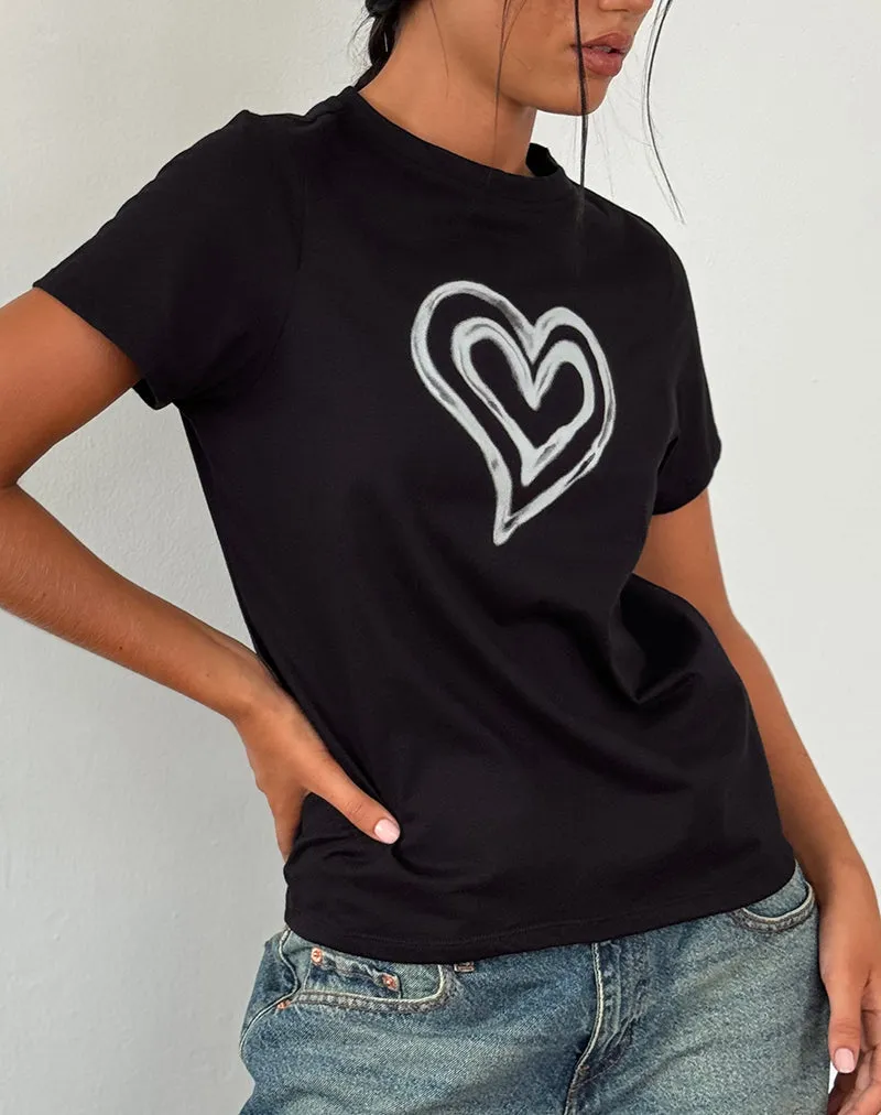 Saki Tee in Black with Love Tie Dye sold by Motel Rocks product image thumbnail 3