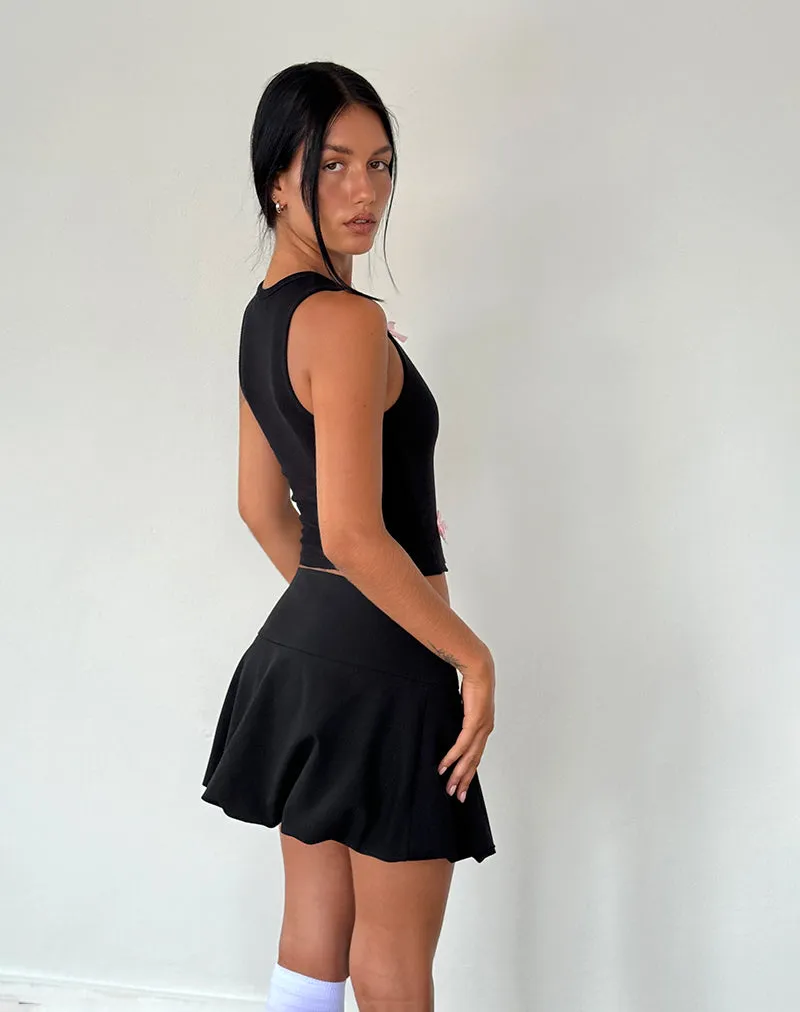Rave Vest Top in Black with Pink Bows sold by Motel Rocks product image thumbnail 3