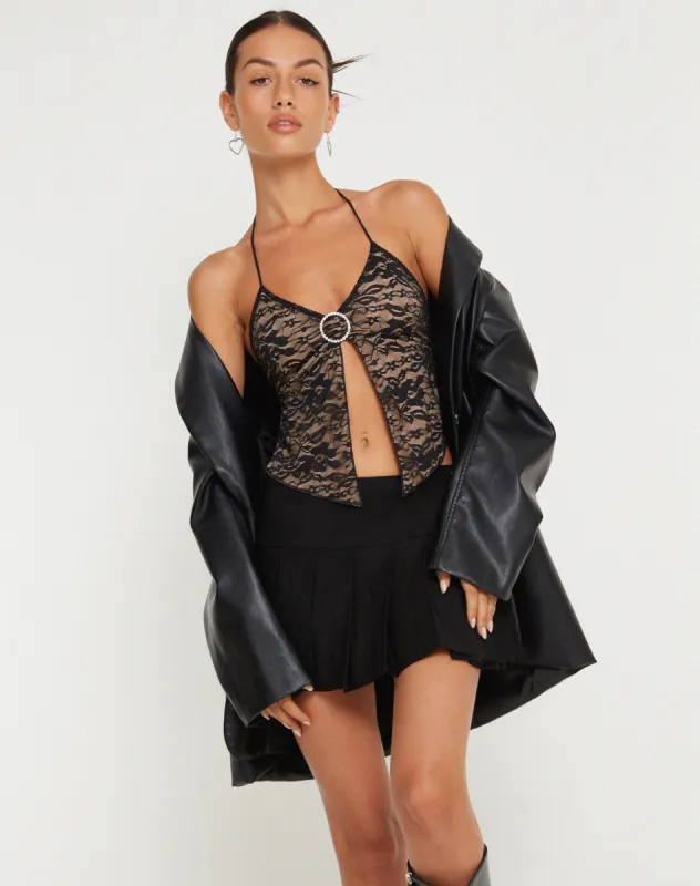 Shimala Butterfly Top in Lace Black sold by Motel Rocks