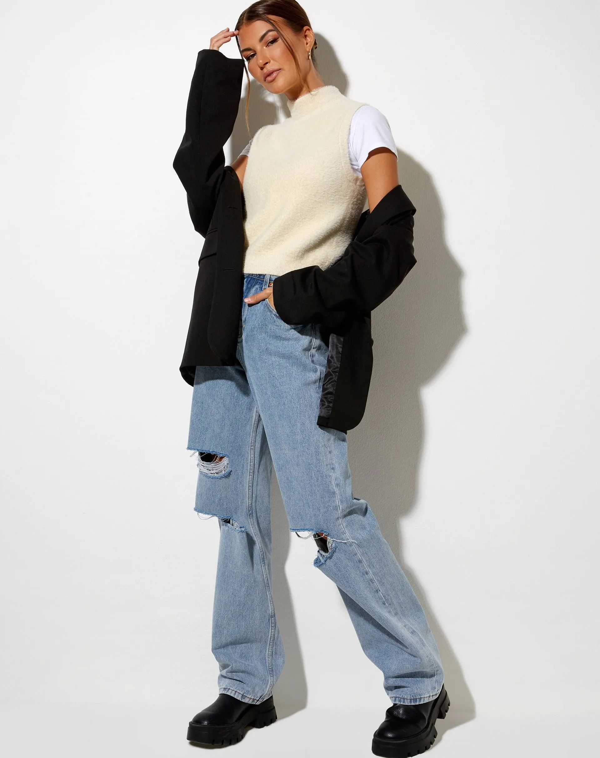 Sai Tank Top in Knit Ivory sold by Motel Rocks product image thumbnail 3