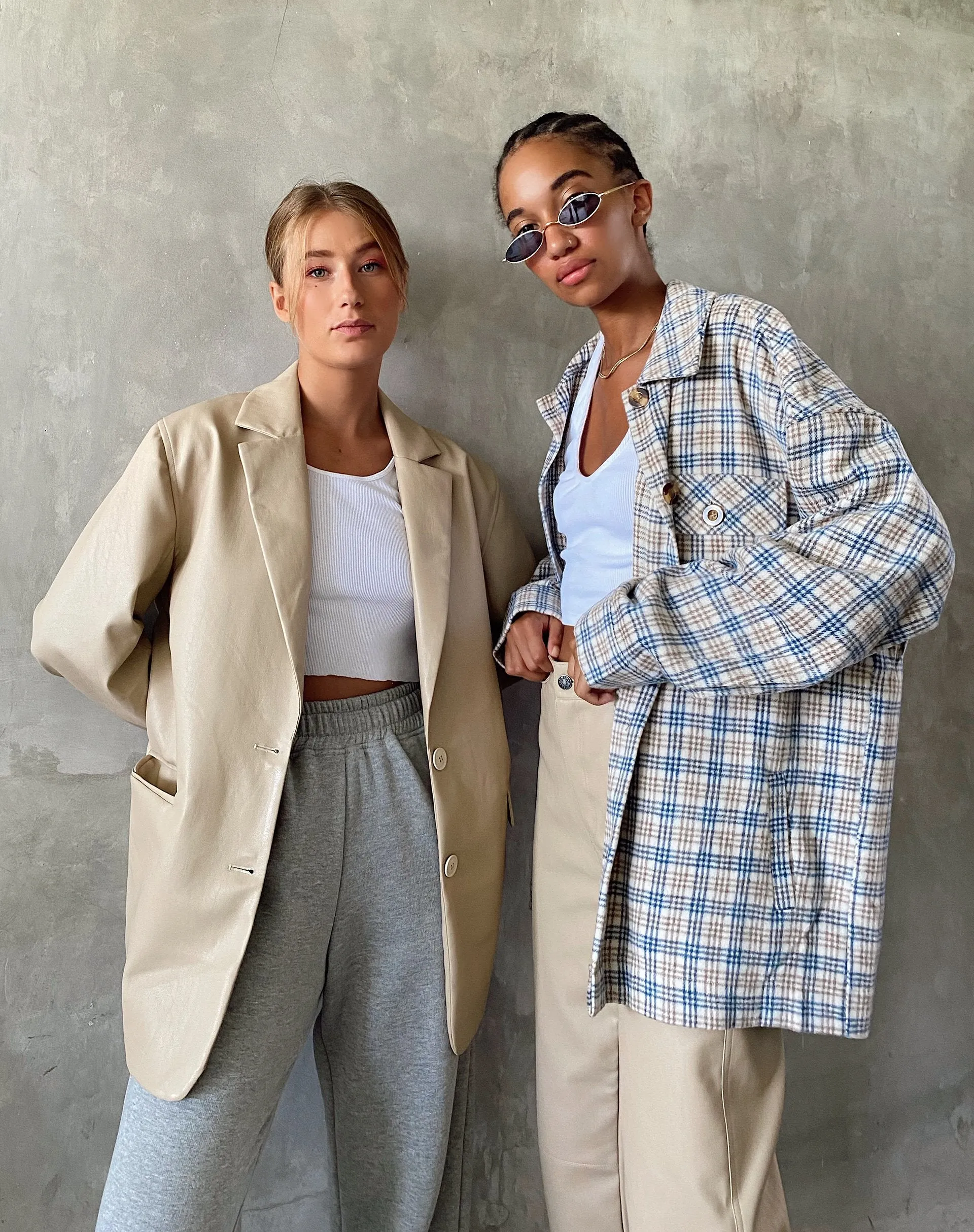 Marcel Shirt in Small Check White Blue Tan sold by Motel Rocks product image thumbnail 2