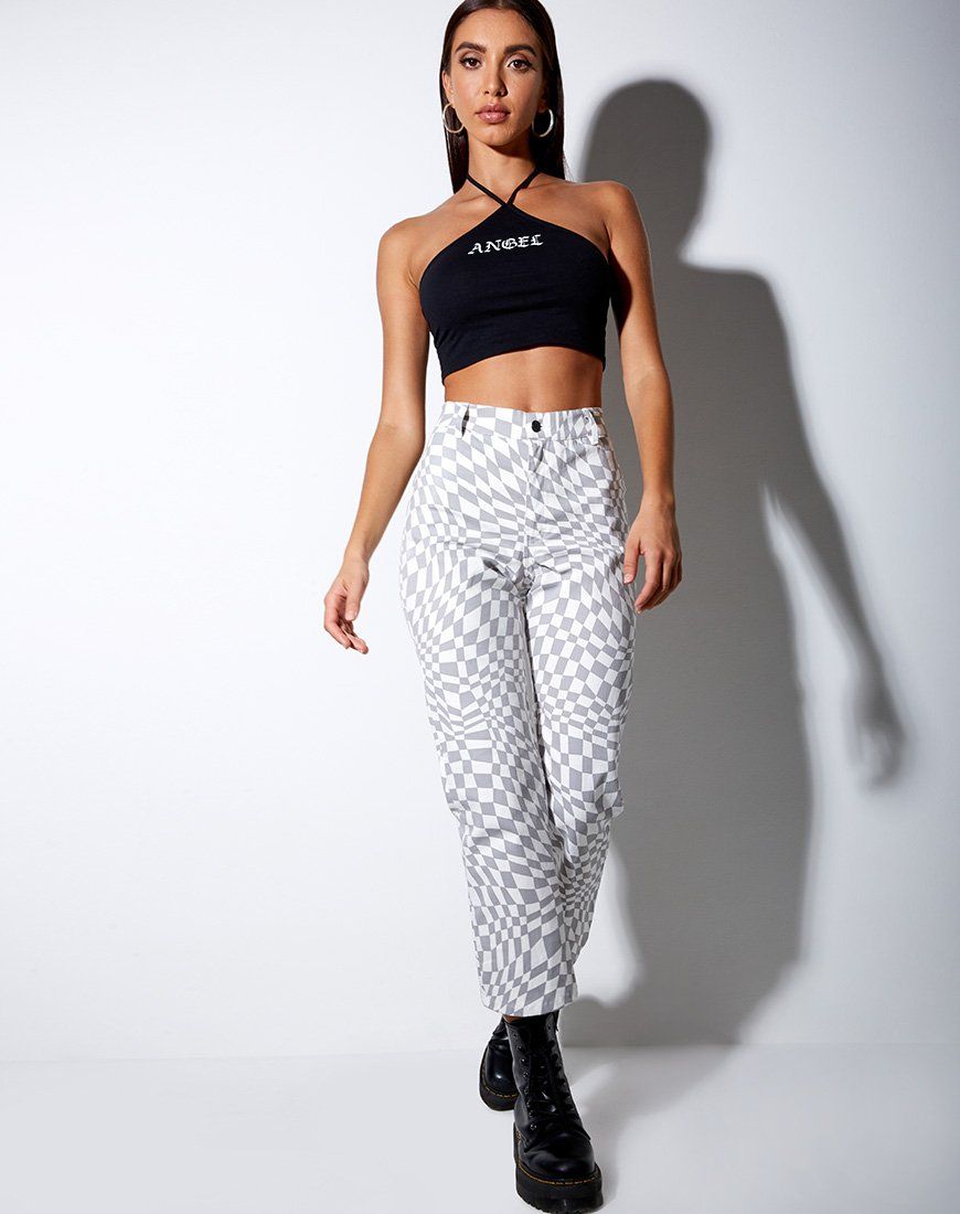 April Crop Top in Black "Angel" in White sold by Motel Rocks product image thumbnail 4
