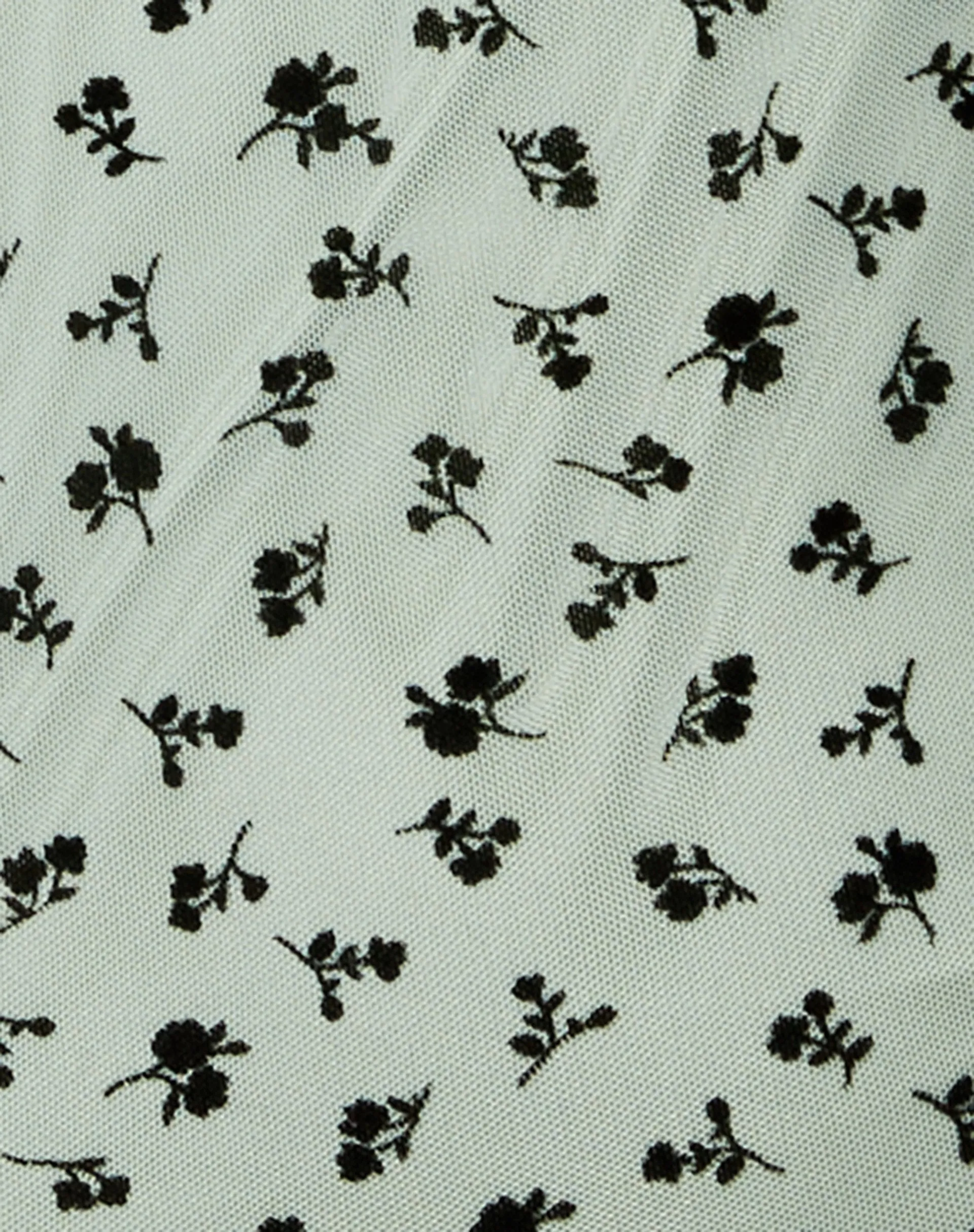 Kalosa Mini Dress in Sage Flower Buds Black Flock sold by Motel Rocks product image thumbnail 5