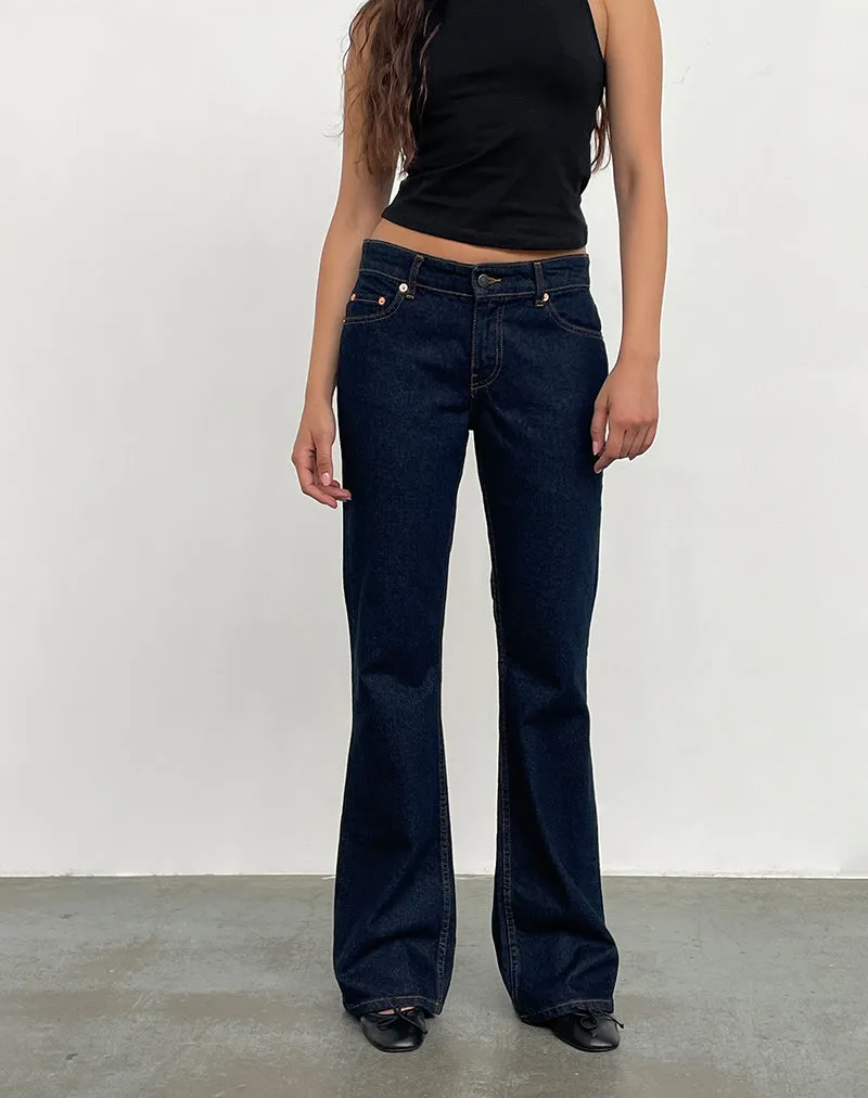 Rigid Low Rise Flare Jeans In Indigo sold by Motel Rocks product image thumbnail 2