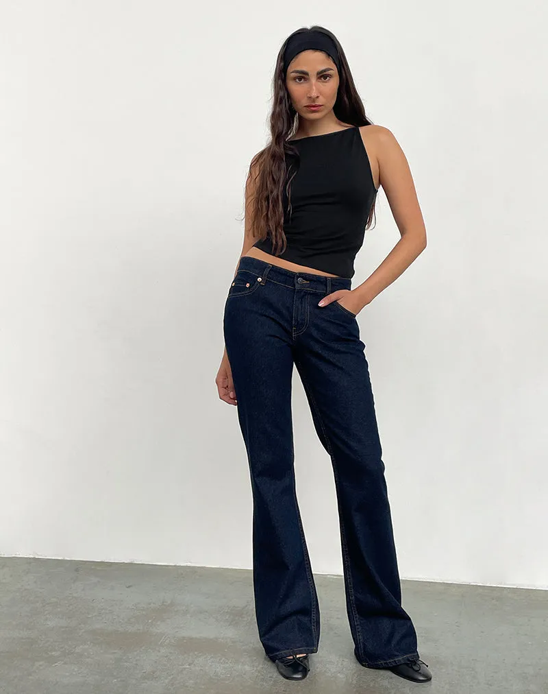 Rigid Low Rise Flare Jeans In Indigo sold by Motel Rocks