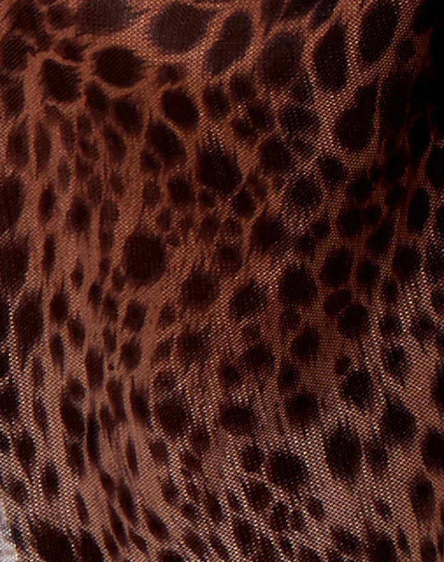 Batis Maxi Dress in Mesh Gradient Cheetah Brown sold by Motel Rocks product image thumbnail 5