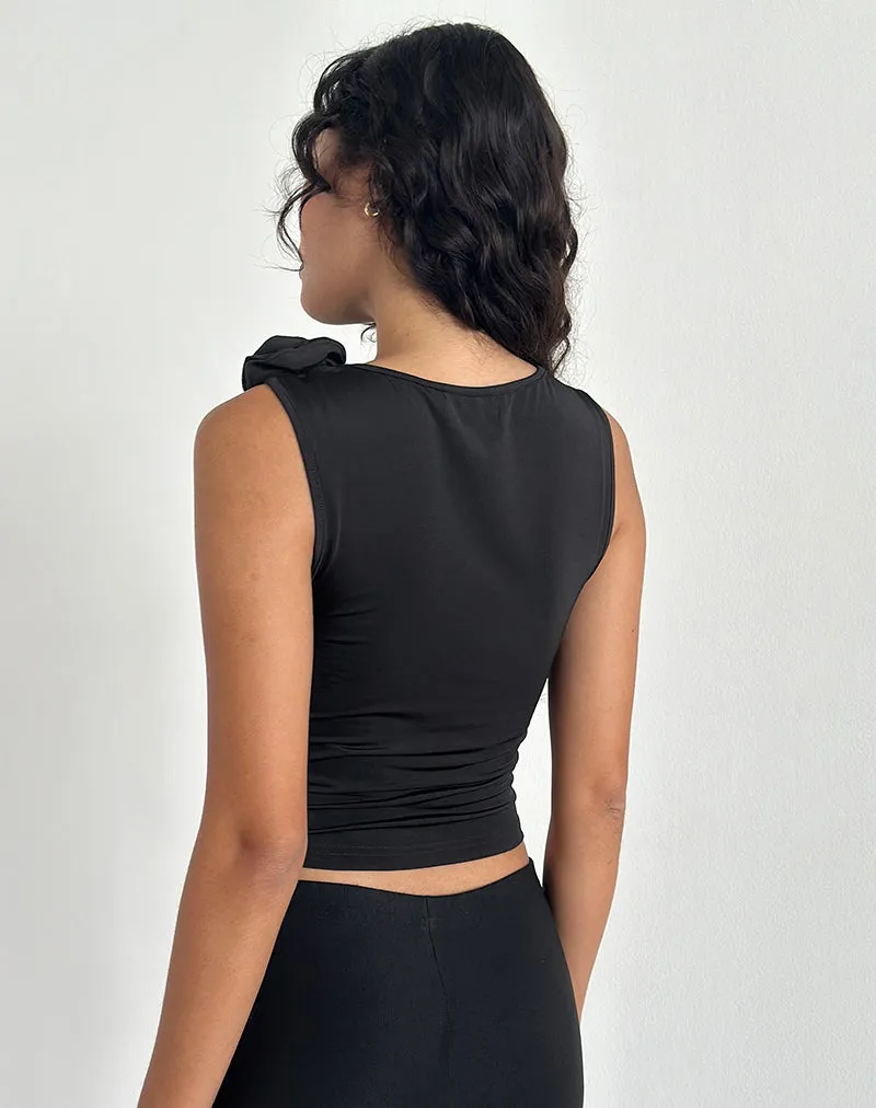 Morena Rosette Top in Black sold by Motel Rocks product image thumbnail 4
